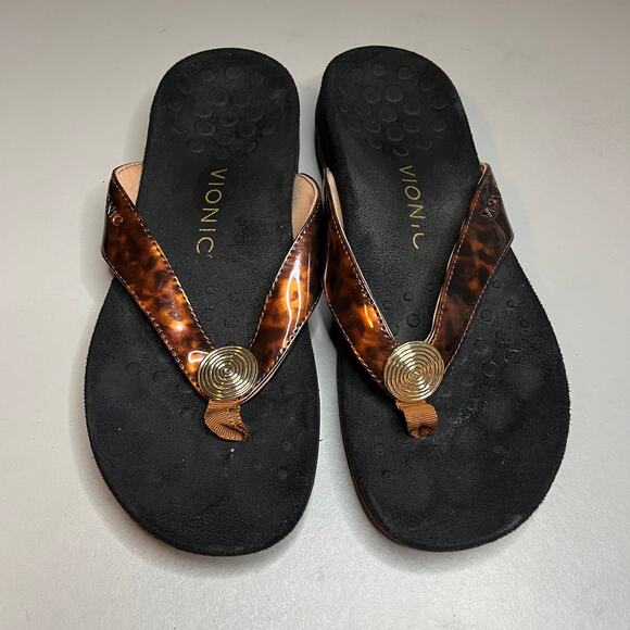 Vionic Black and Brown Sandals - Picture 2 of 5